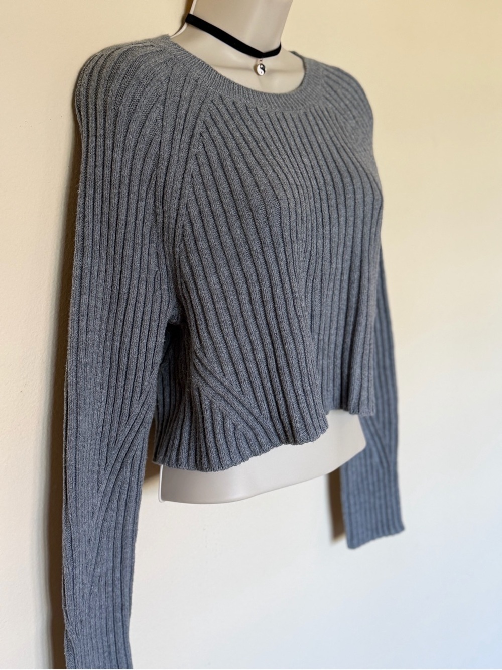 NWT Loft Ribbed Knit Sweater in Gray Size Medium - Picture 9 of 13